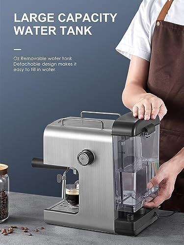 Ihomekee Espresso Machine 15 Bar, Cappuccino Latte Maker
