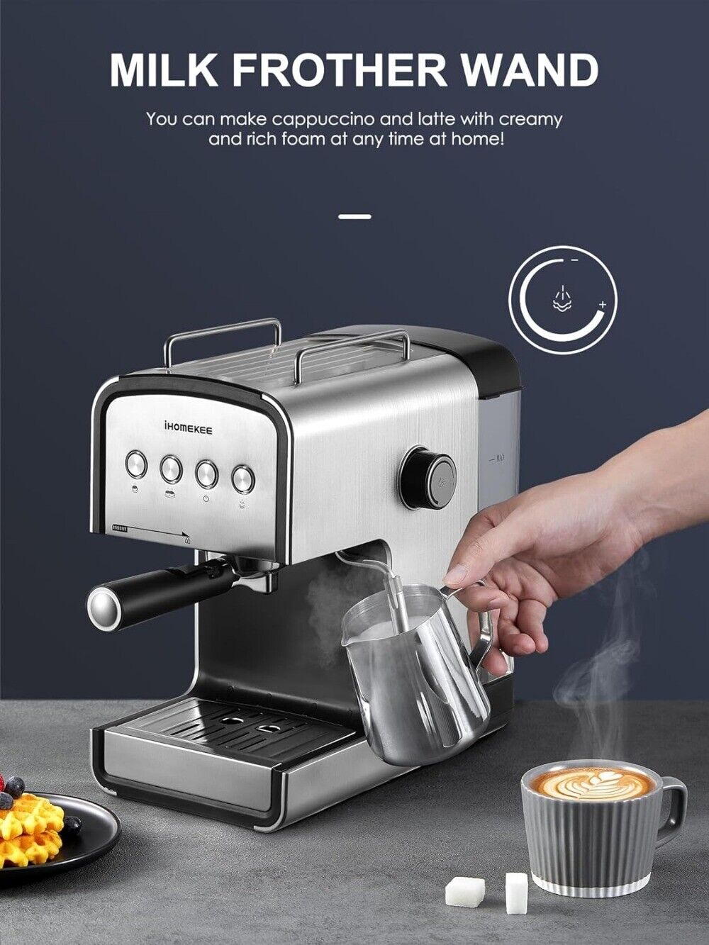 Cappuccino & Latte Maker Espresso Machine, 15 Bar