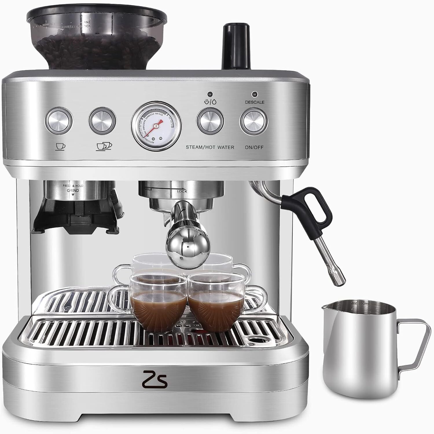 15Bar Espresso Machine for Cappuccino Latte w/Milk Frother