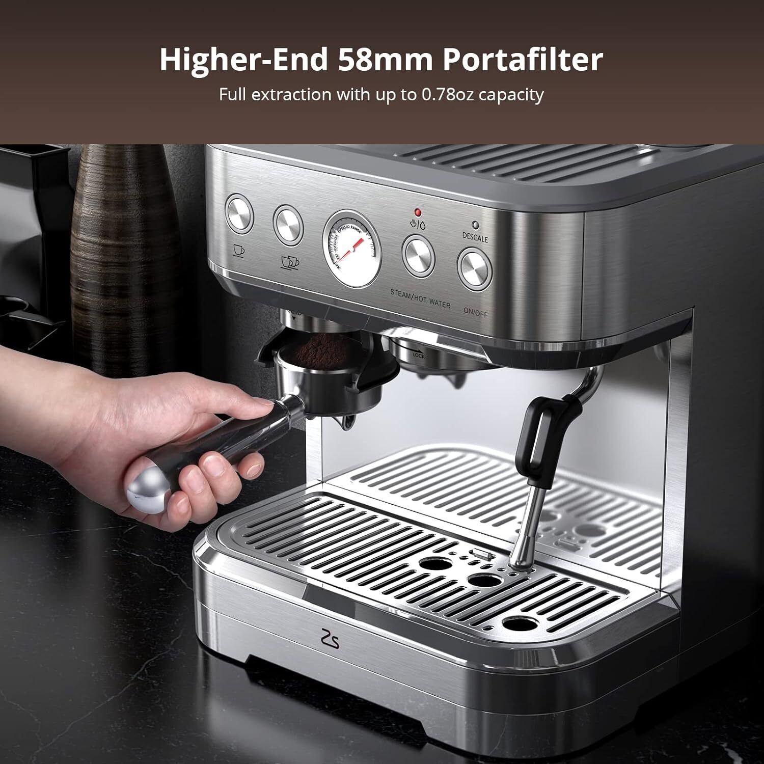 15Bar Espresso Machine for Cappuccino Latte w/Milk Frother