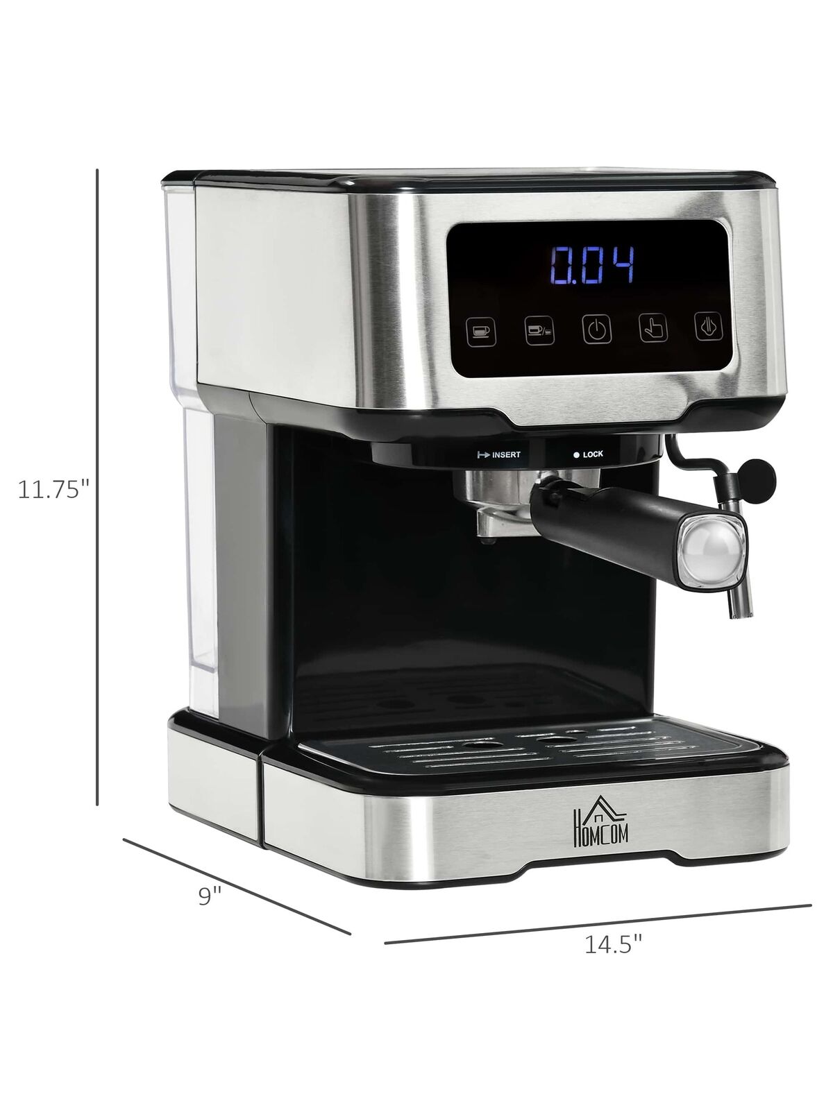 HOMCOM 15-Bar Espresso Machine with Milk Frother