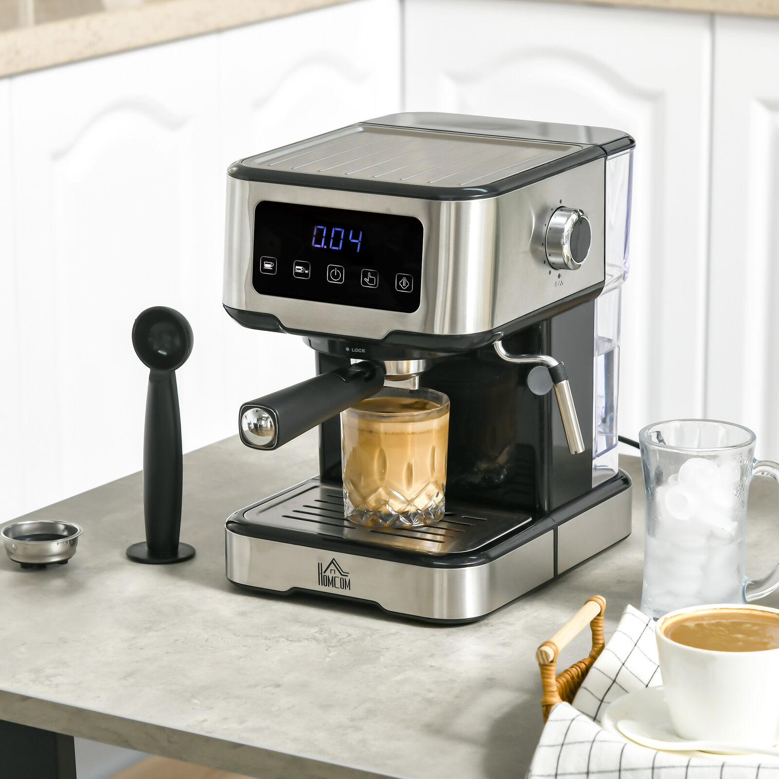 15-Bar Espresso Machine with Frother for Latte/Cappuccino