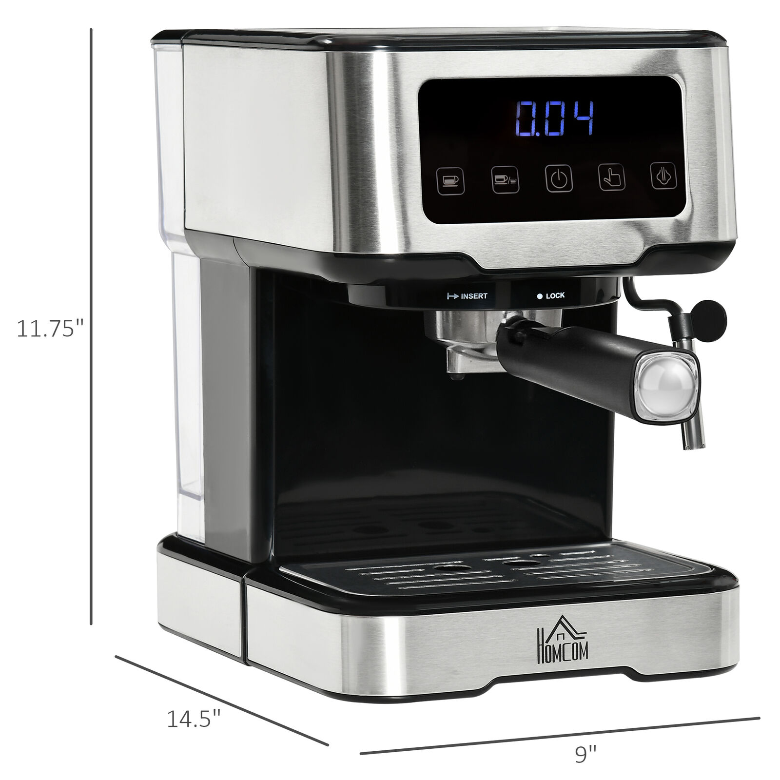 15-Bar Espresso Machine with Frother for Latte/Cappuccino