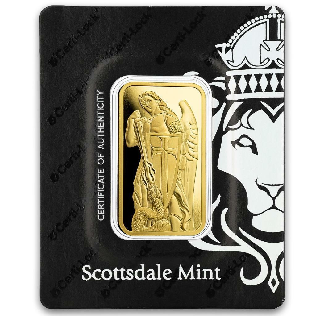 1oz .9999 Gold Bar PAMP / Scottsdale Archangel