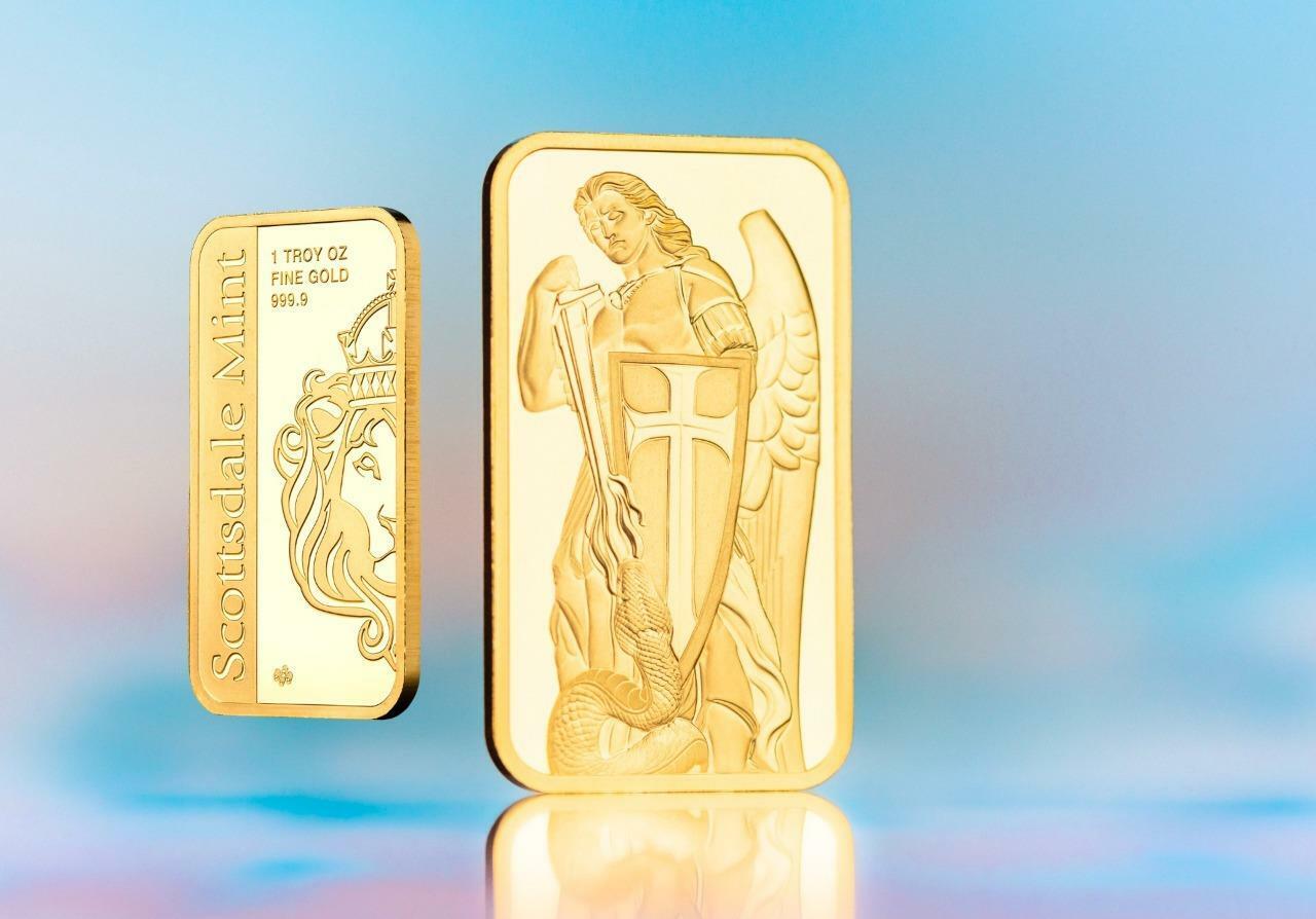 1oz .9999 Gold Bar PAMP / Scottsdale Archangel