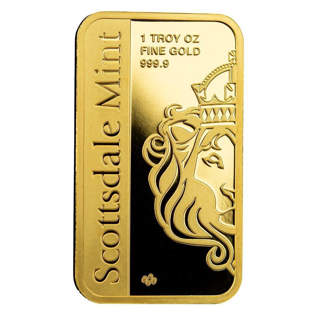 1oz .9999 Gold Bar PAMP / Scottsdale Archangel
