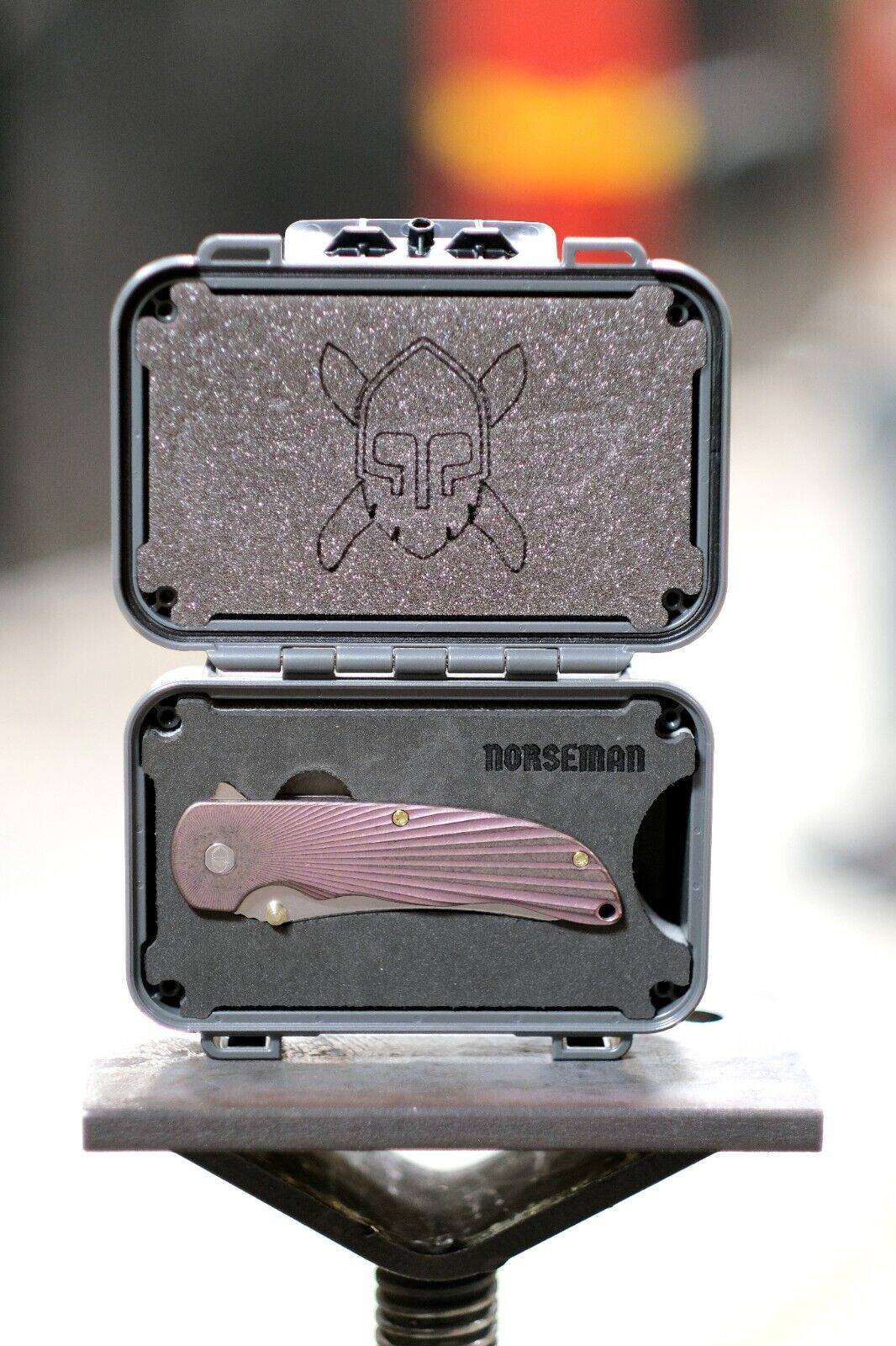 Grimsmo Norseman Knife #6891 / Purple Titanium Scales