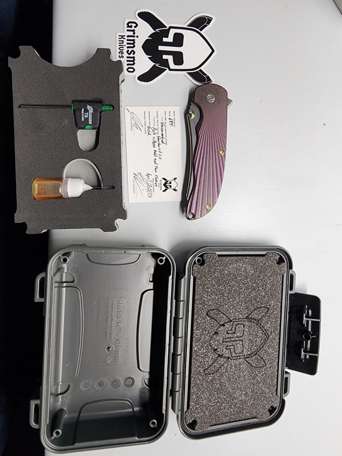 Grimsmo Norseman Knife #6891 / Purple Titanium Scales