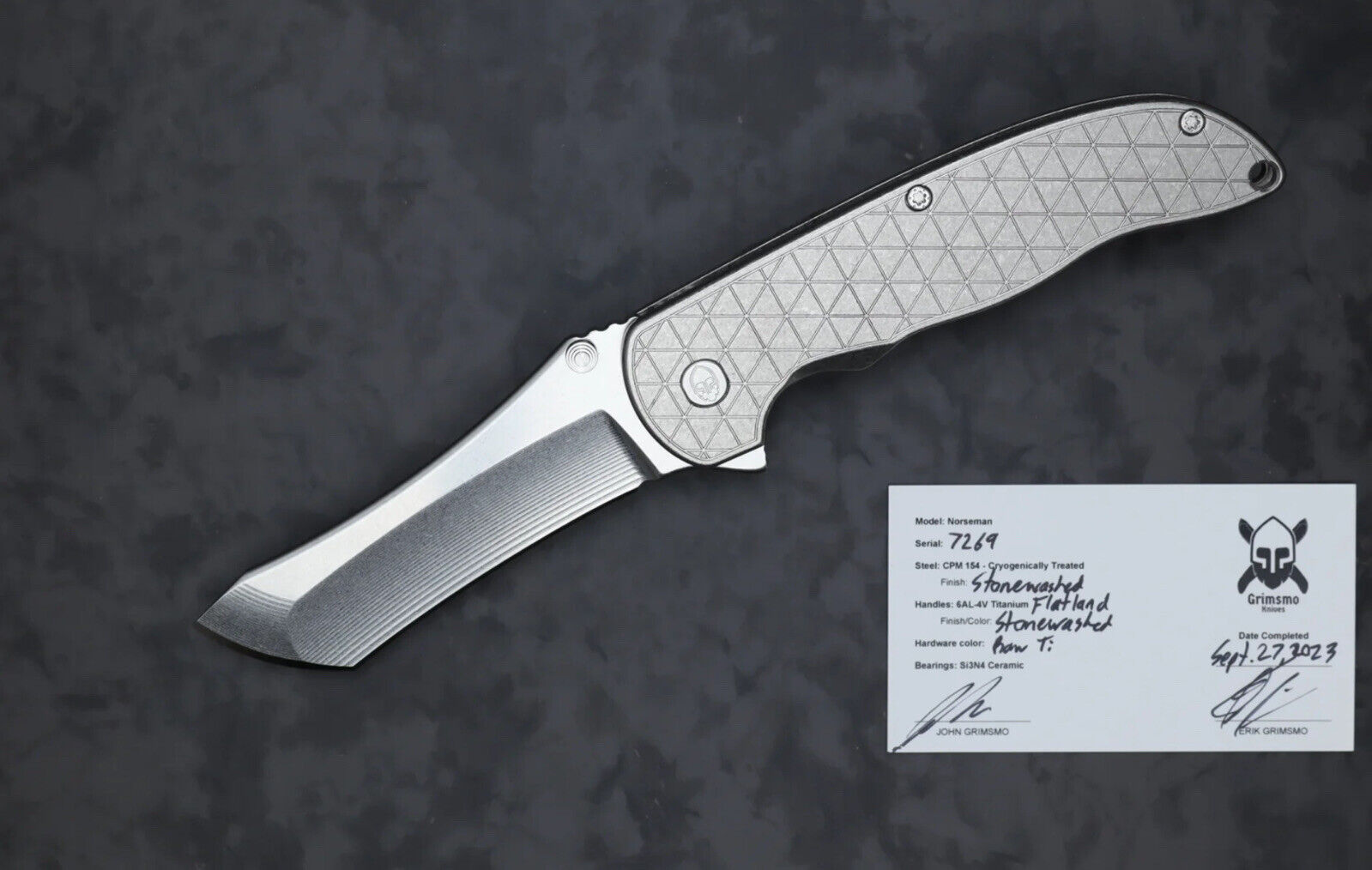 Grimsmo Norseman #7269 RARE Flatland Pattern Ti Scales