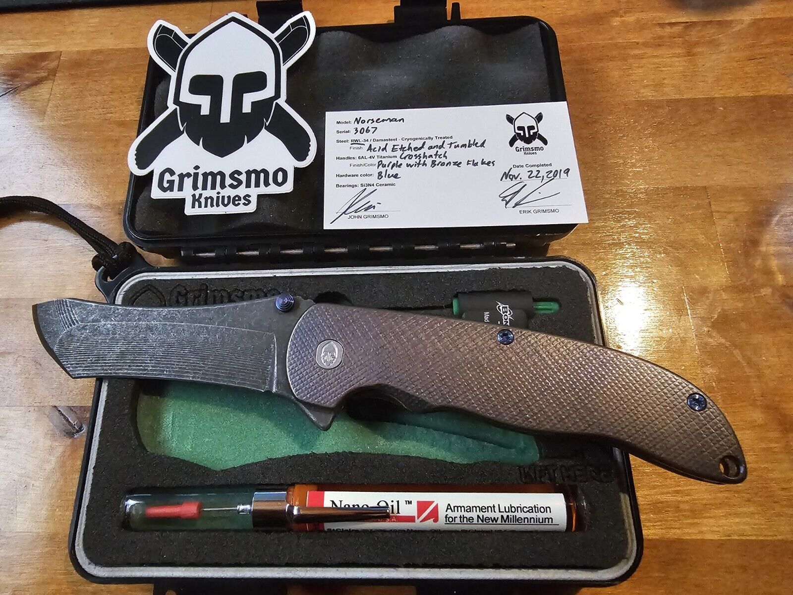 Purple Crosshatch Grimsmo Norseman with Bronze Flakes