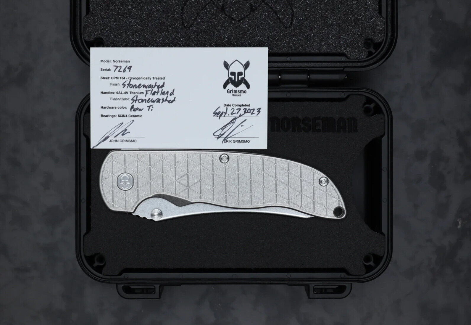 Grimsmo Norseman #7269 RARE Flatland Pattern Ti Scales