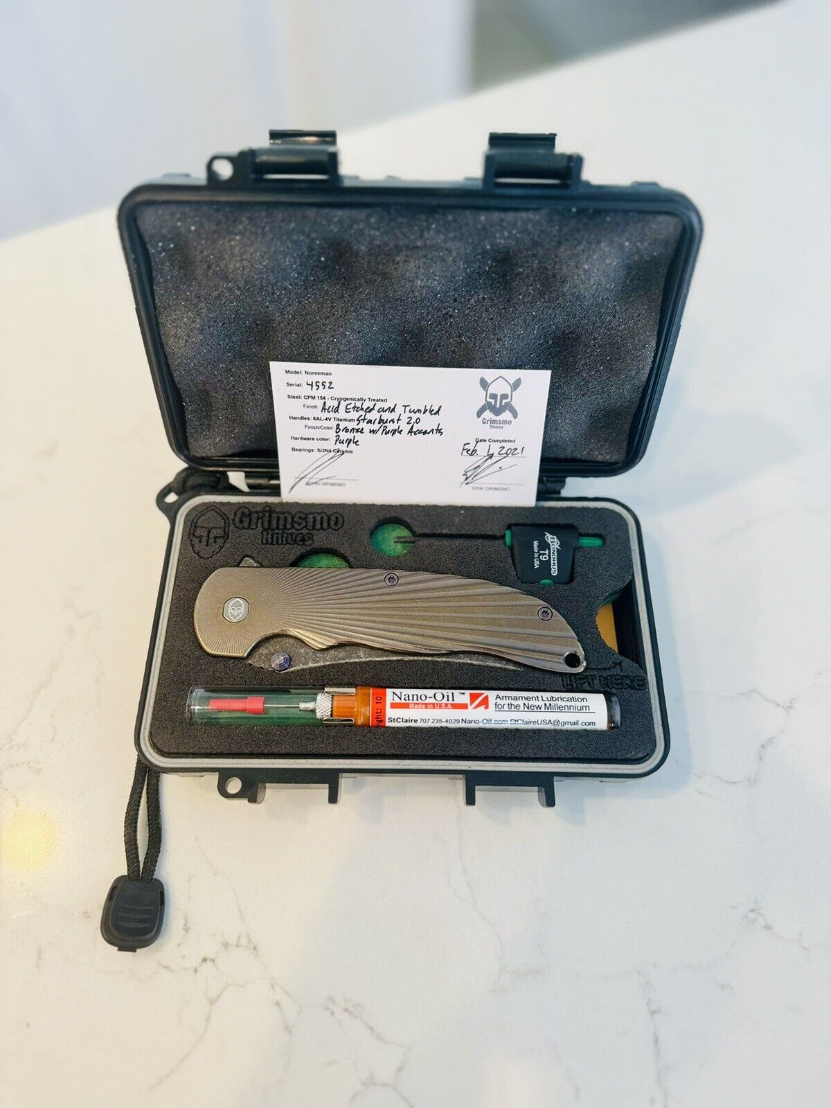 Grimsmo Knives Norseman 2.0 Bronze/Purple Starburst Blade
