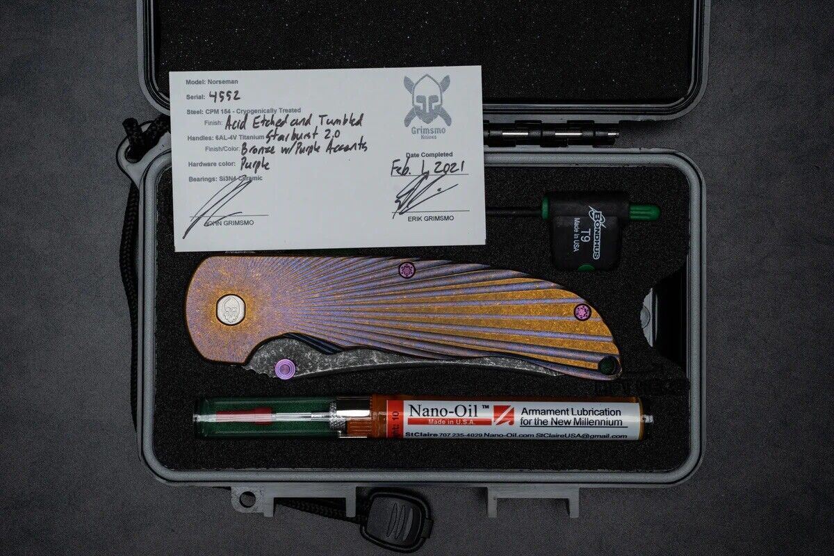 Grimsmo Knives Norseman 2.0 Bronze/Purple Starburst Blade