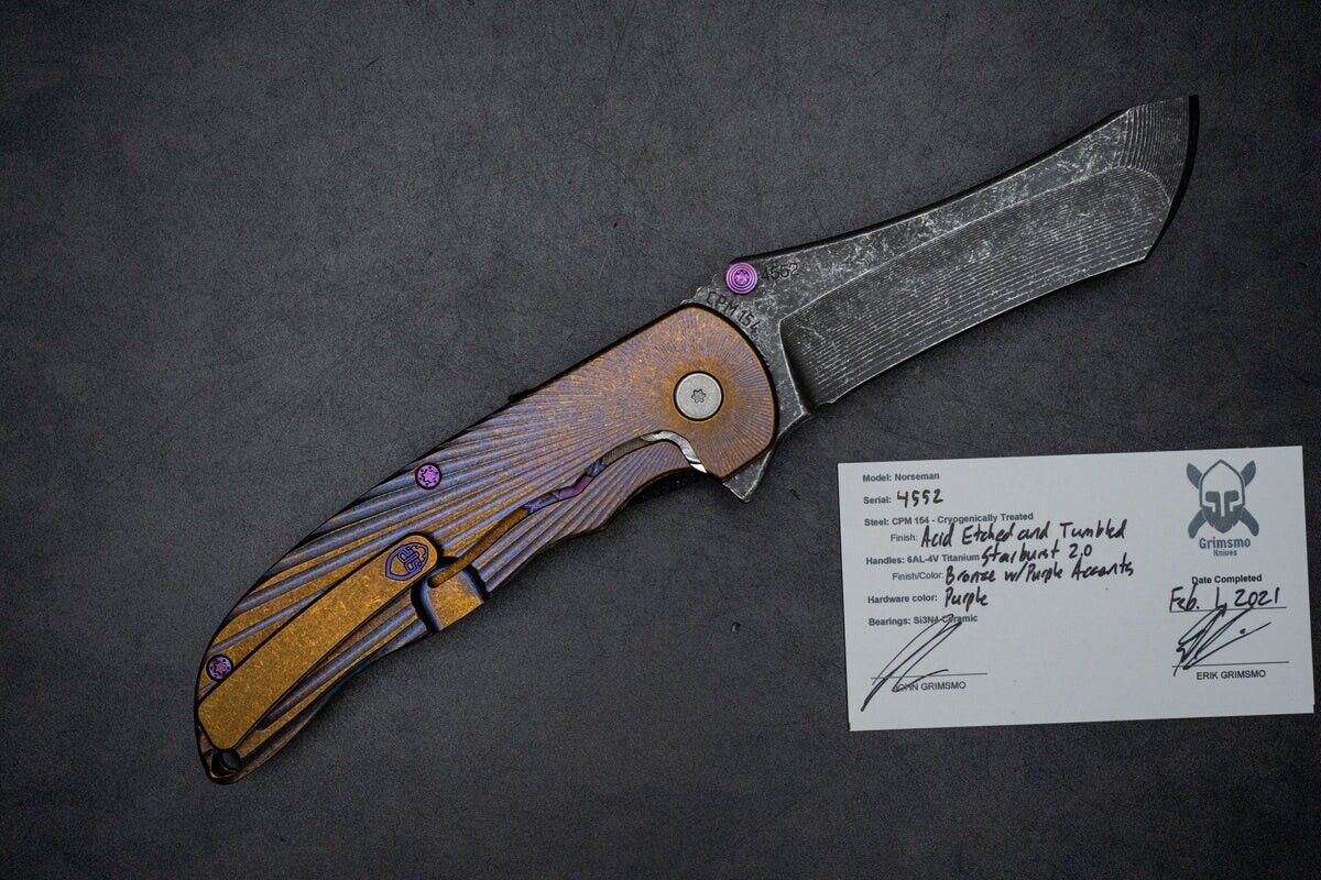 Grimsmo Knives Norseman 2.0 Bronze/Purple Starburst Blade