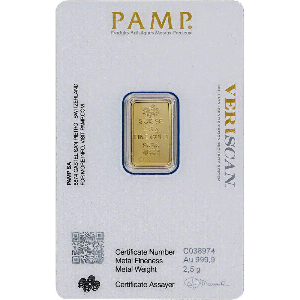 PAMP Suisse 2.5g Gold Bar Fortuna 999.9 Fine