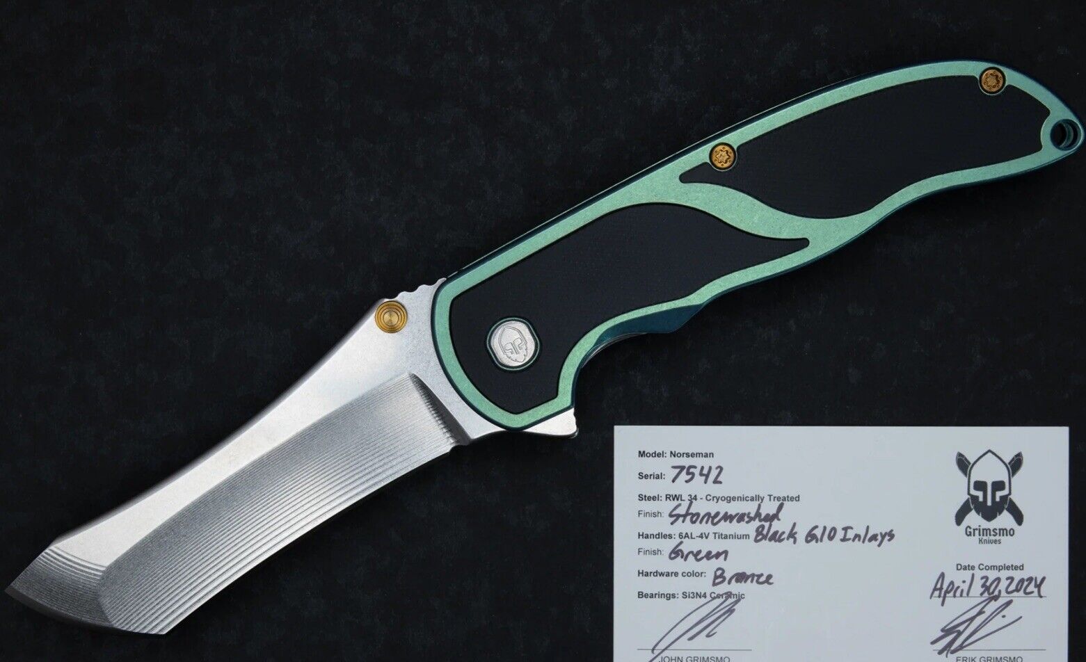 Grimsmo Norseman #7542 Green Titanium VIP Exclusive "Sealed