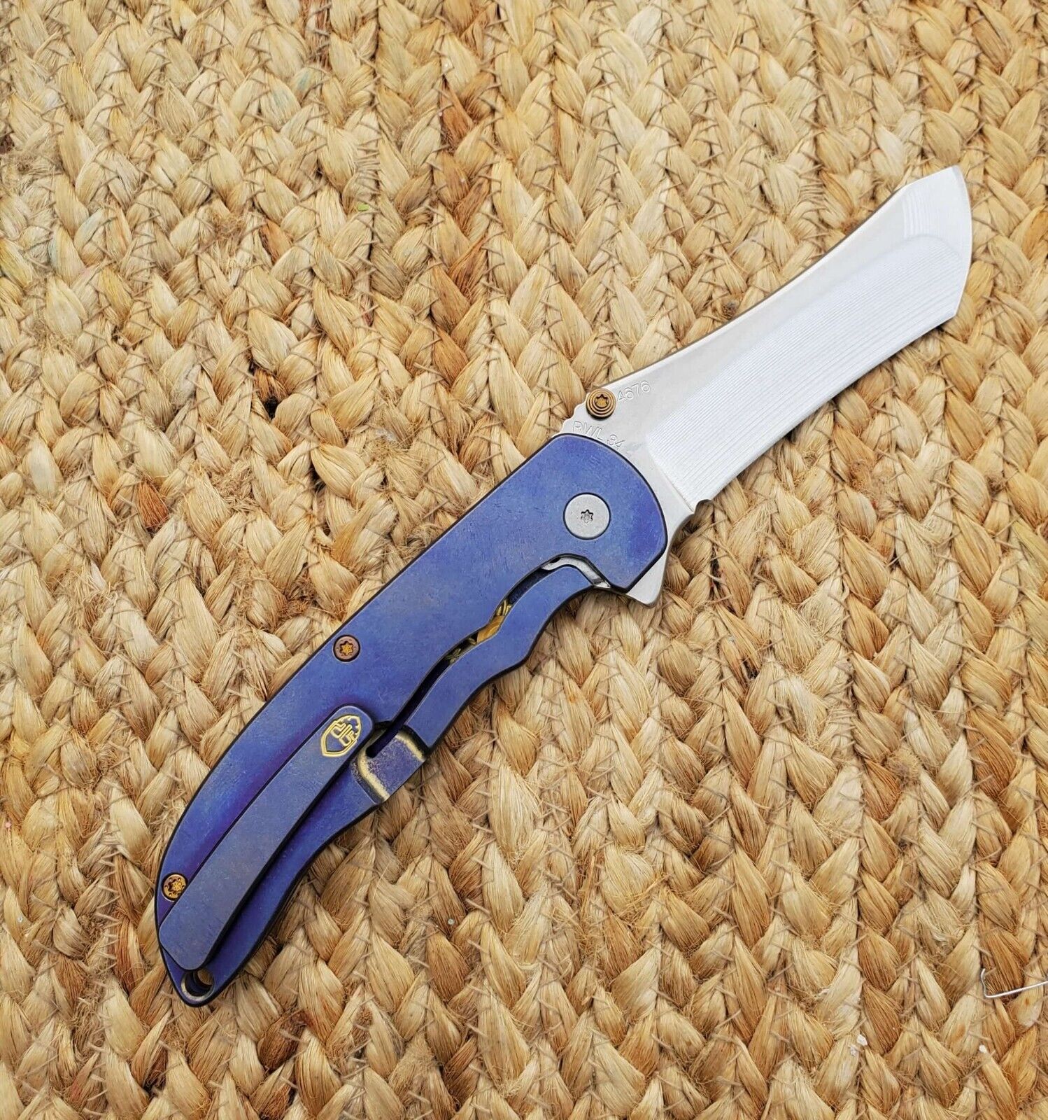 GRIMSMO Norseman Titanium Knife Honeycomb Purple Gold-Bronze