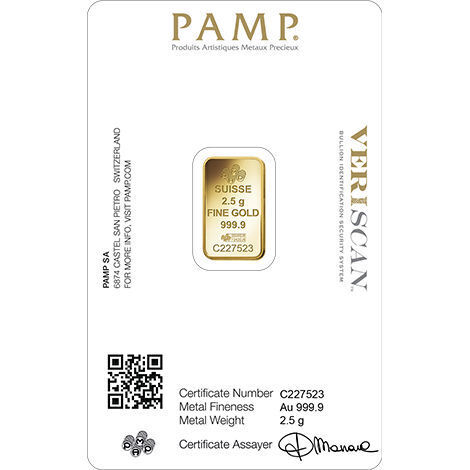 2.5g PAMP Suisse Fortuna Gold Bar VIP Marketplace