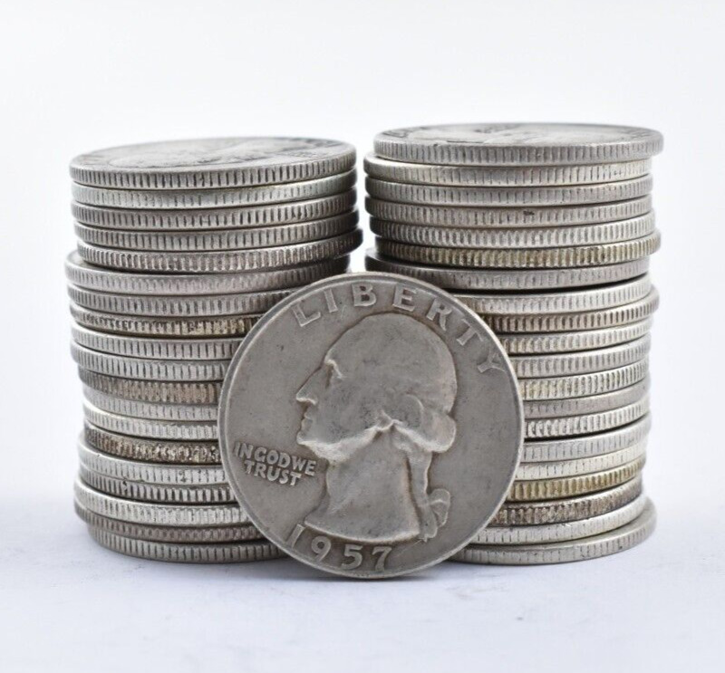 Washington Quarters $10 Face 90% Silver Roll Collection
