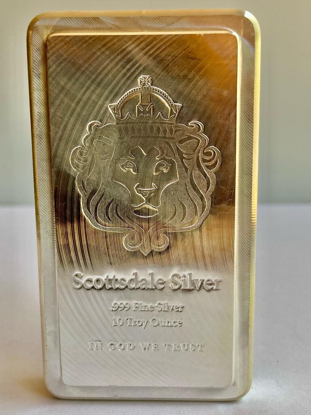 Uncirculated 10 oz Silver Stacker Bar by Scottsdale
