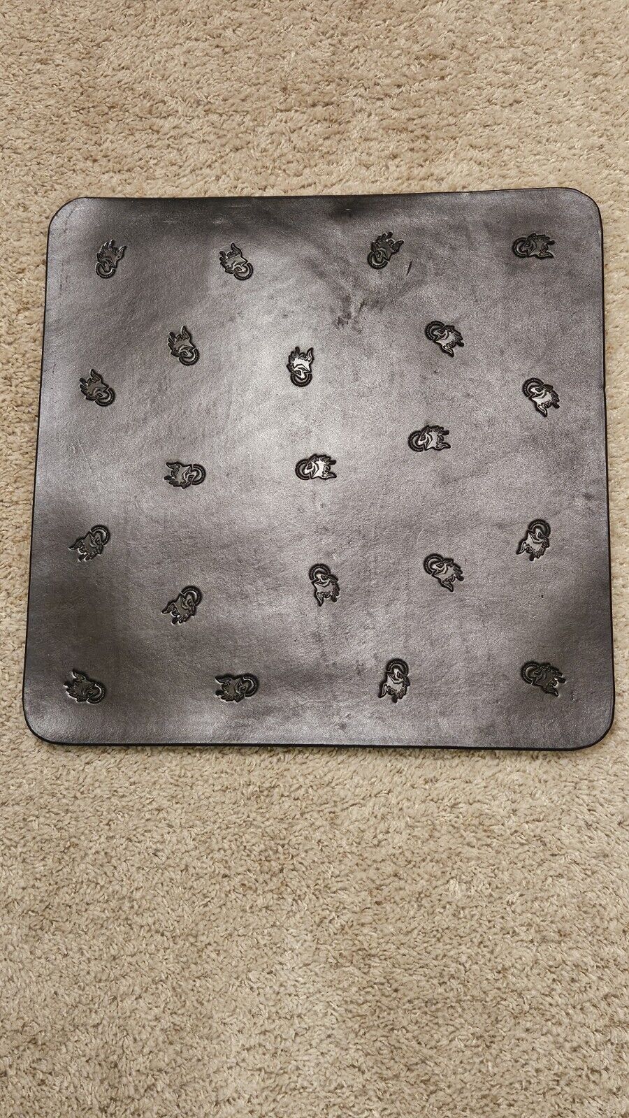 Large Black Leather Valet Mat by Hinderer Knives
