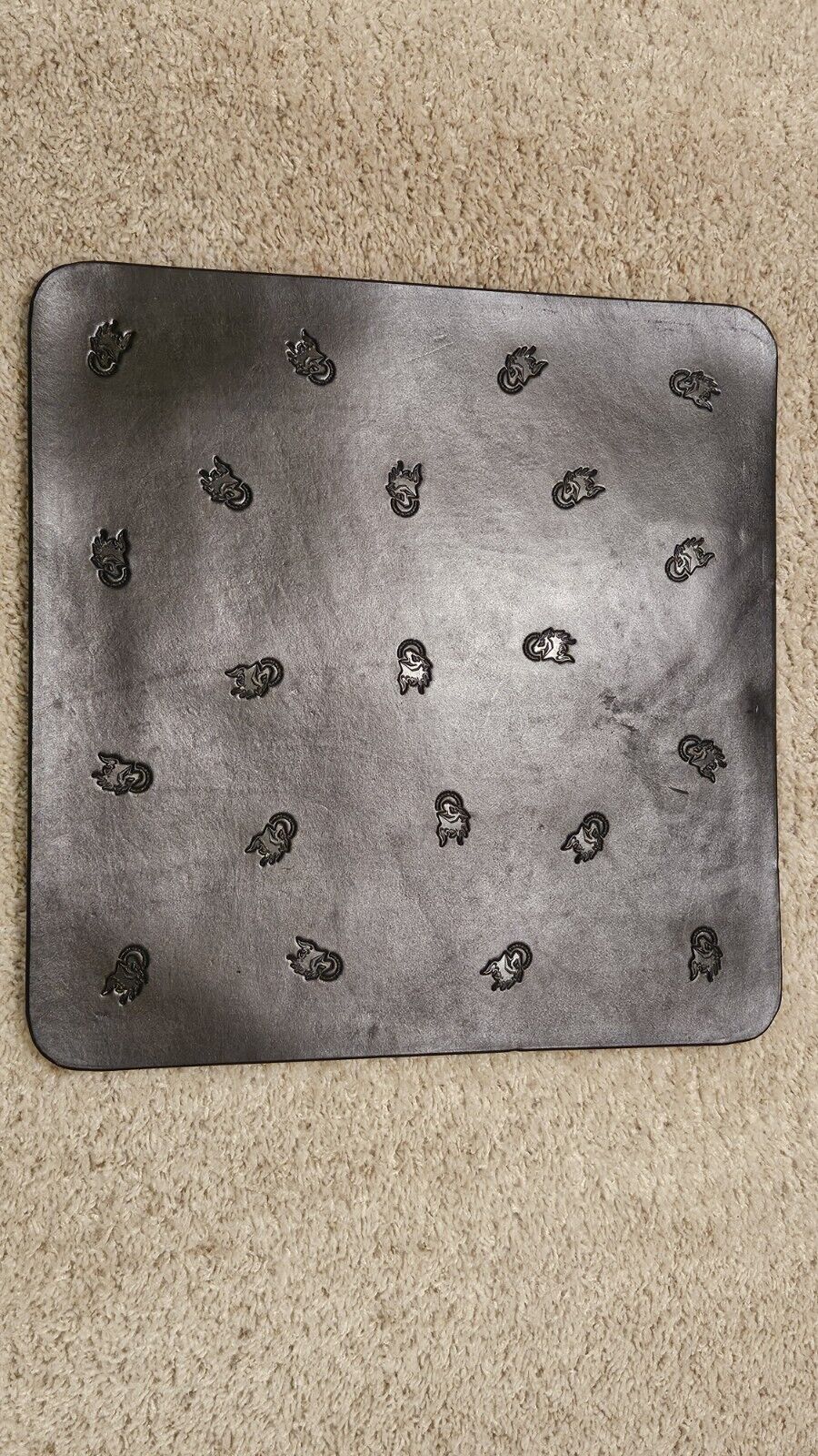 Large Black Leather Valet Mat by Hinderer Knives