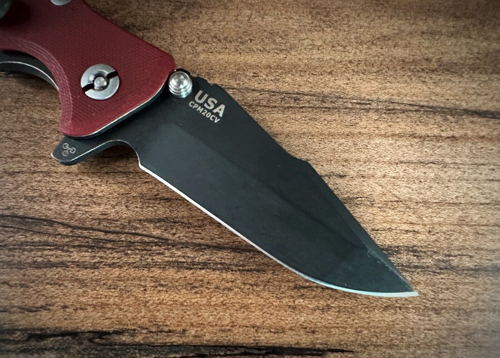 Hinderer Knives Eklipse 3" Harpoon Spanto, CPM20CV, Black/Red
