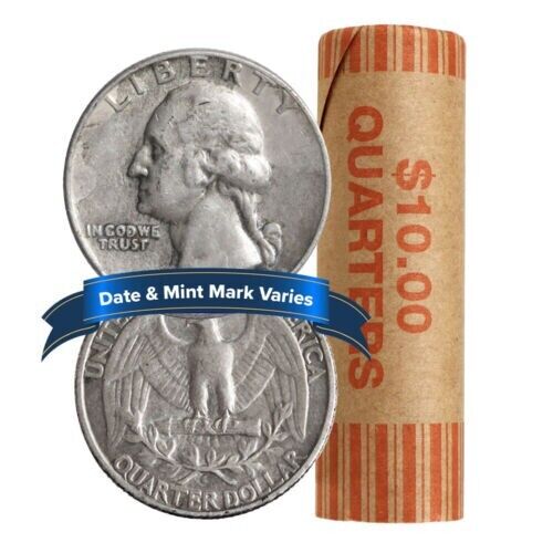 40 Full Date 90% Silver Washington Quarters - $10