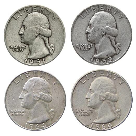 40 Full Date 90% Silver Washington Quarters - $10