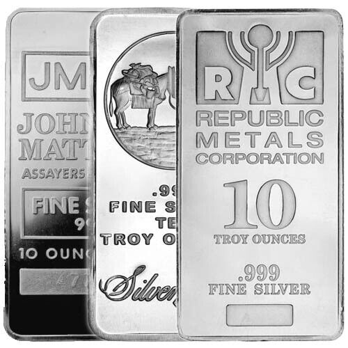 10 oz Silver Bar from Various Mints in VIP