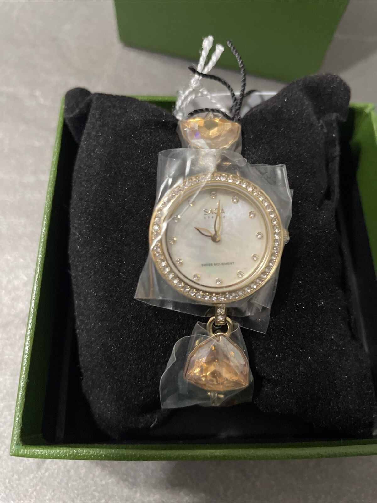SAGA Crystal Danube Women's Wrist Watch Bracelet