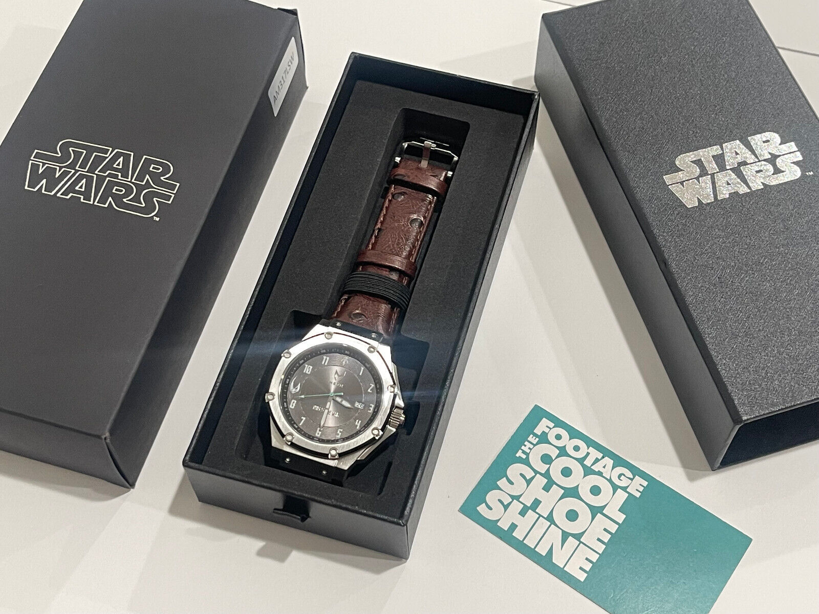 Seiko NH35 Automatic Star Wars Mandalorian Watch with Ostrich Band