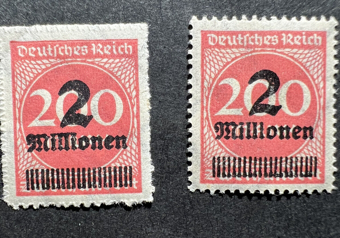 1923 2mil on 200 German Empire Stamps (2)