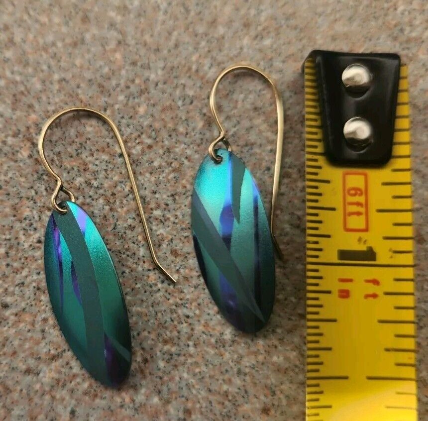 Handcrafted niobium earrings by Holly Yashi
