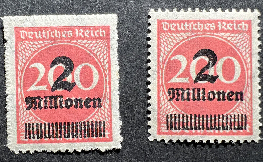1923 2mil on 200 German Empire Stamps (2)