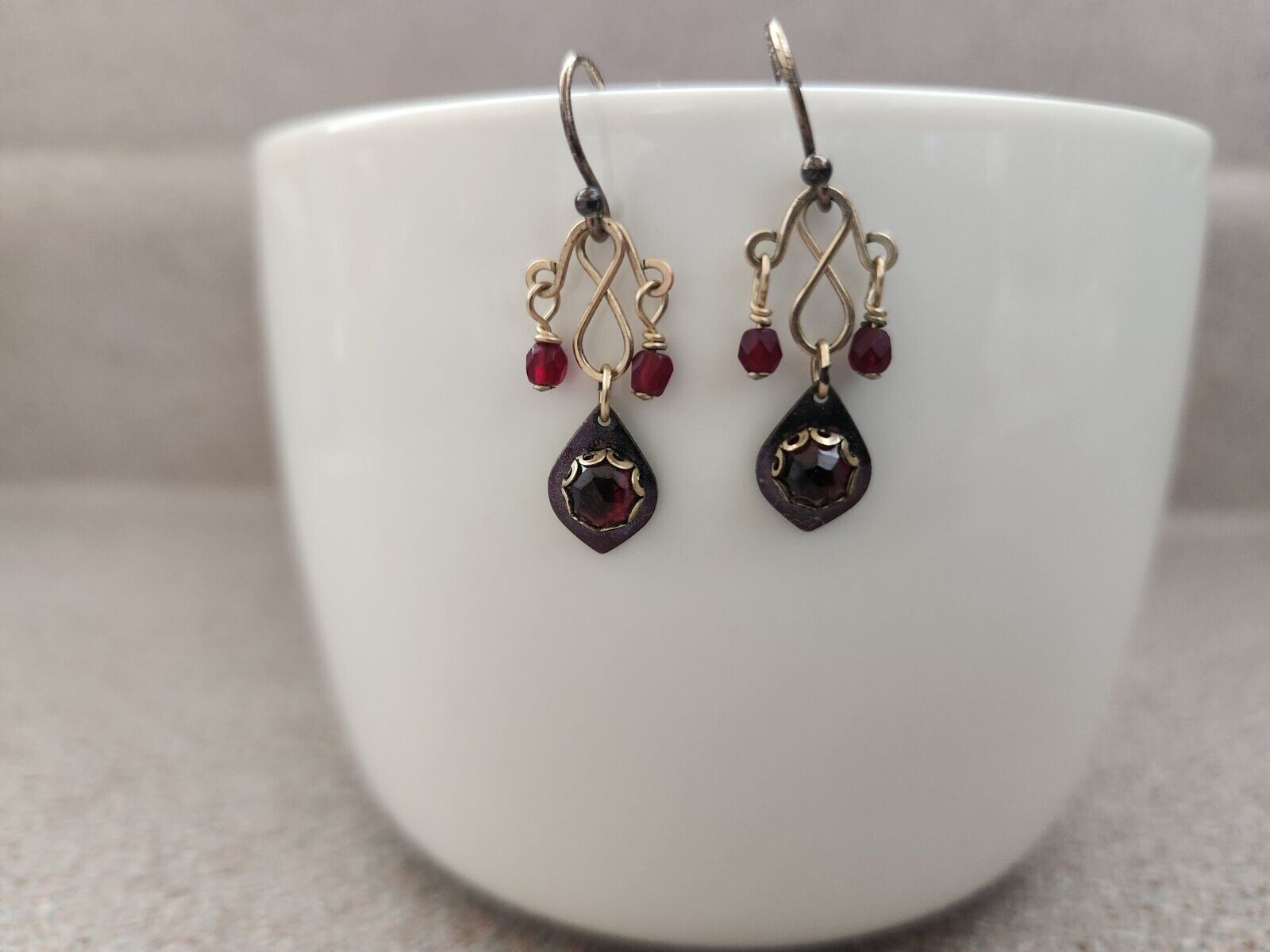 Red Stone Holly Yashi Niobium Earrings VIP Collection