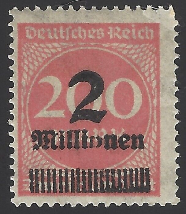 1923 Overprinted Surcharge Stamp from Weimar Republic Germany