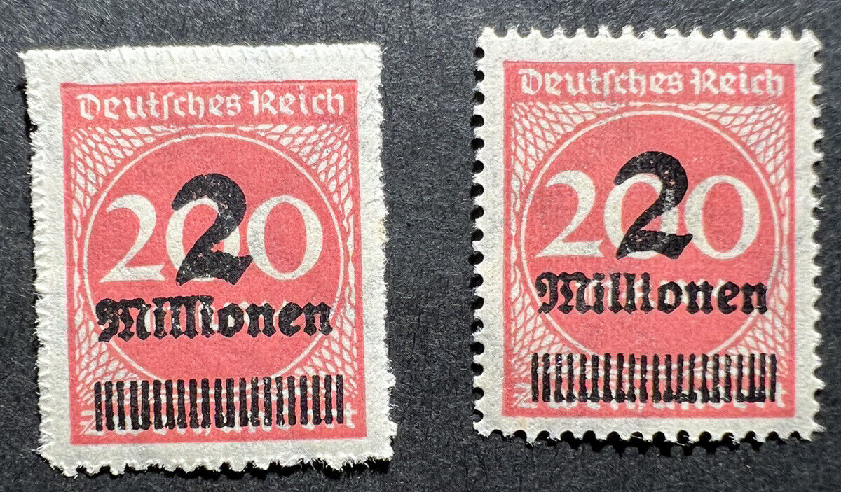 1923 2mil on 200 German Empire Stamps (2)