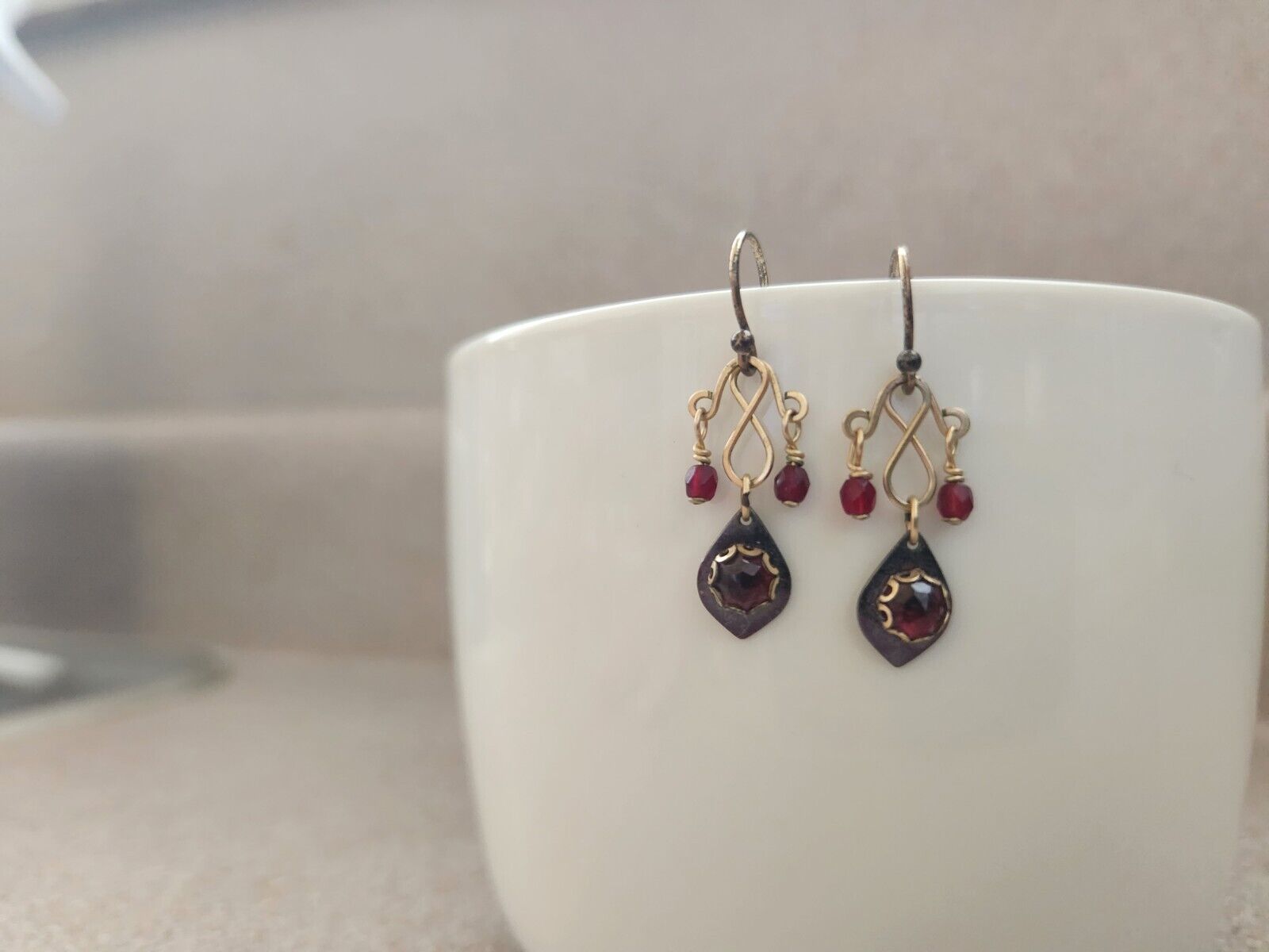 Red Stone Holly Yashi Niobium Earrings VIP Collection