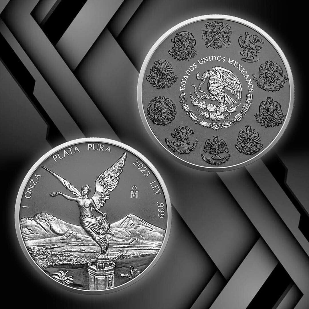 2023 Mexico Silver Libertad Ring with Ruthenium Gild
