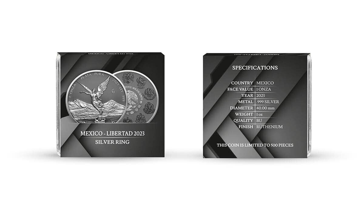 2023 Mexico Silver Libertad Ring with Ruthenium Gild