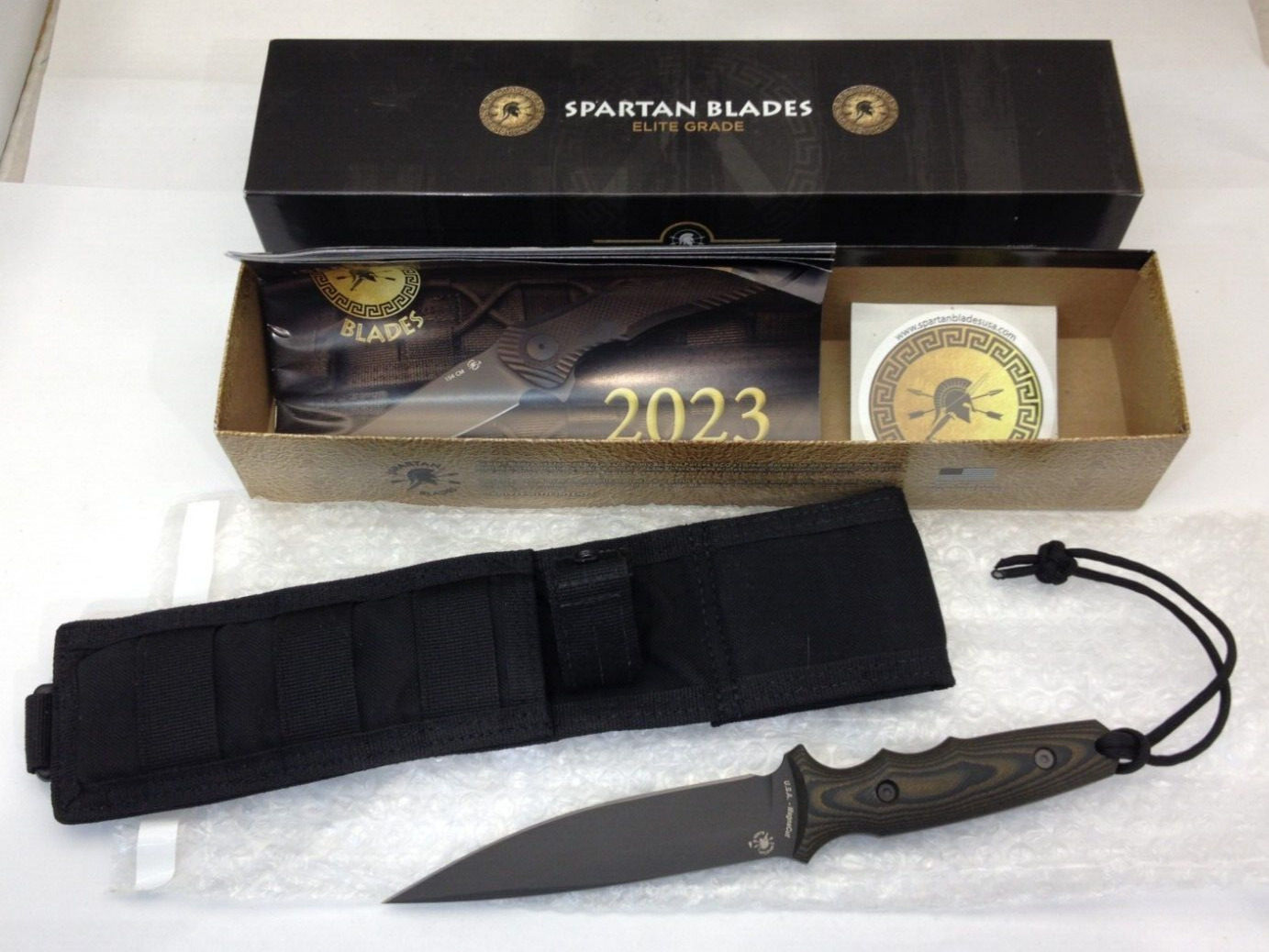 Spartan Blades Knife Harsey Clandestina Black MagnaCut Camo