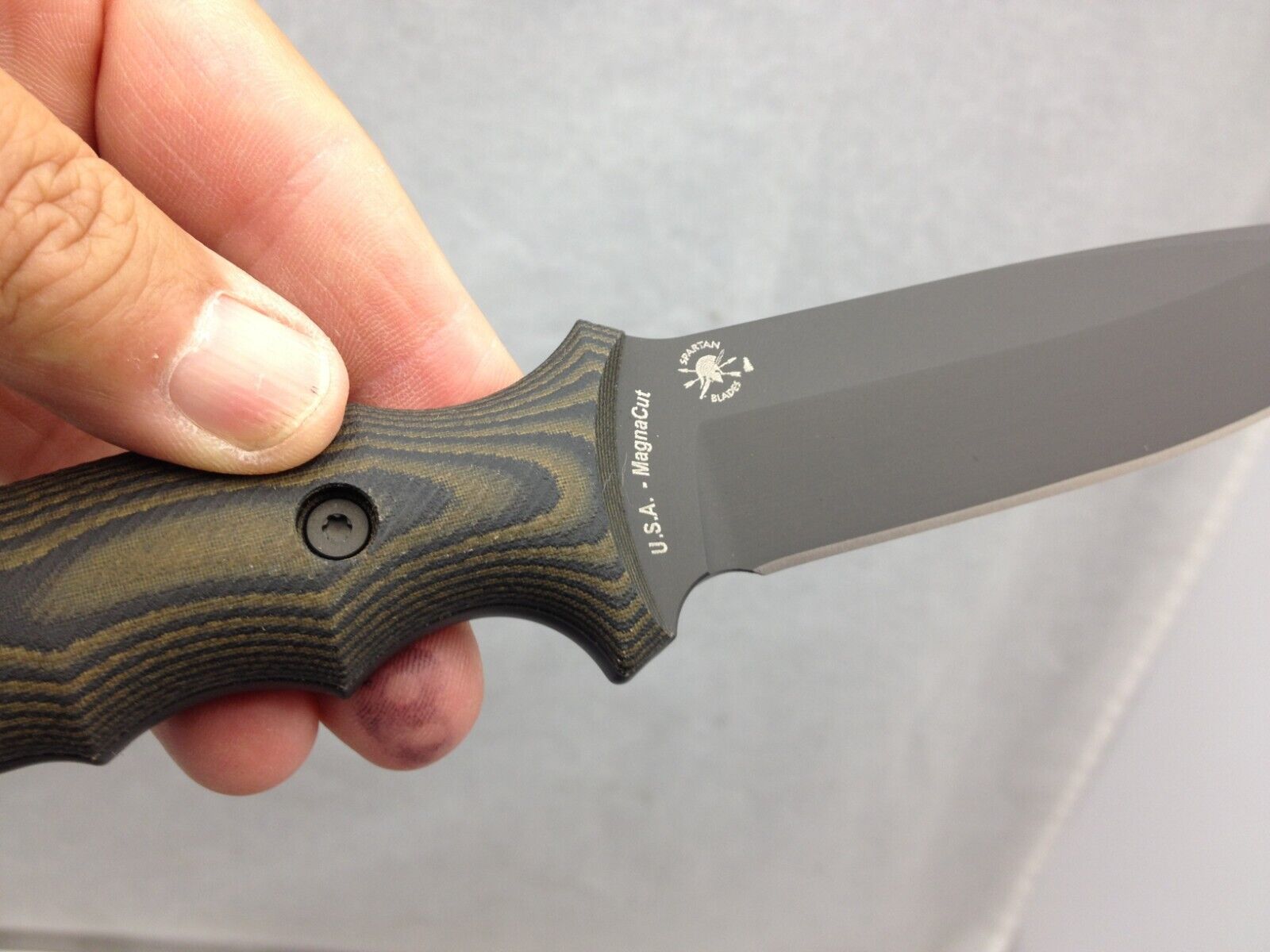 Spartan Blades Knife Harsey Clandestina Black MagnaCut Camo