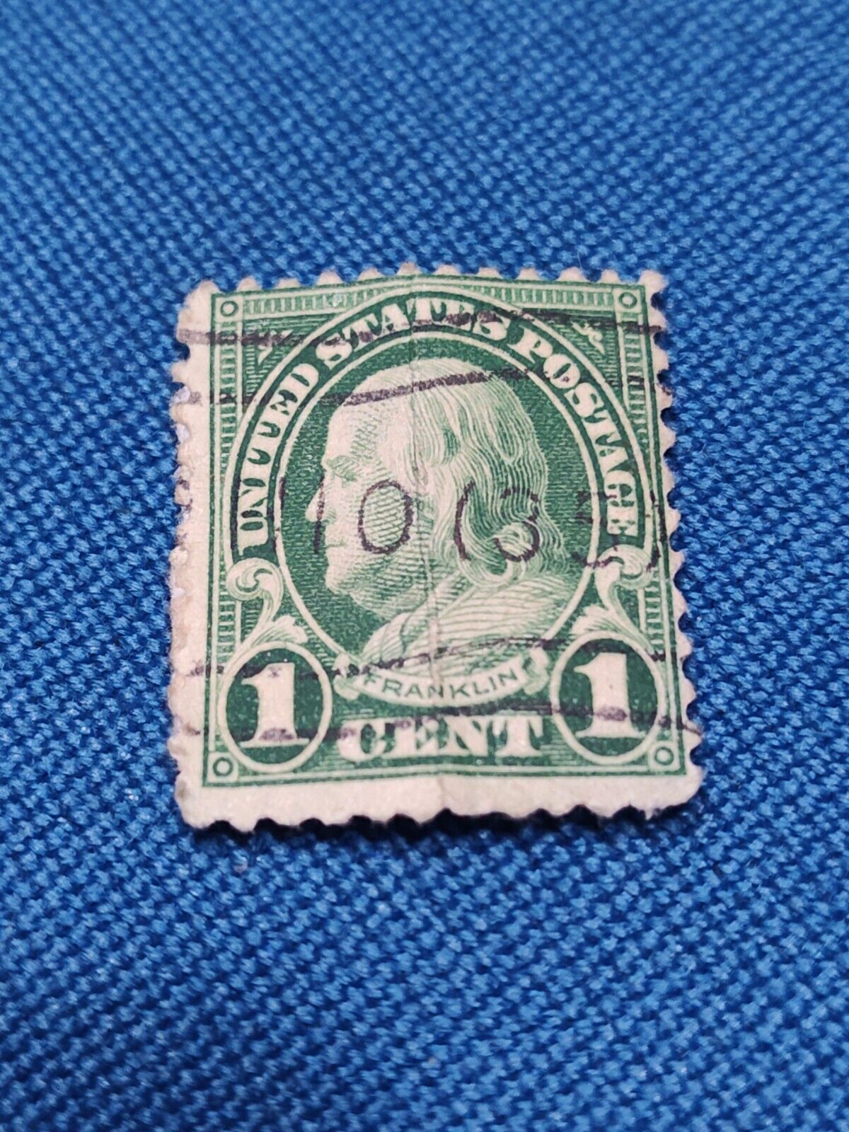 Rare Original 1 Cent Ben Franklin Green Stamp