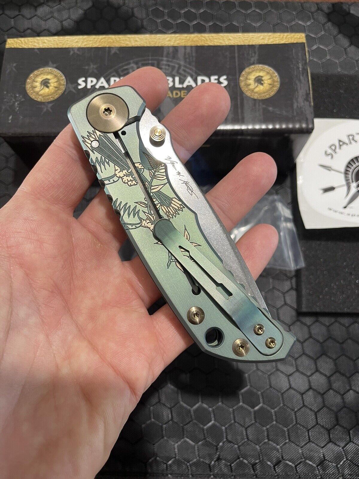 USA Made Spartan Blades Harsey - Titanium Scales (4")