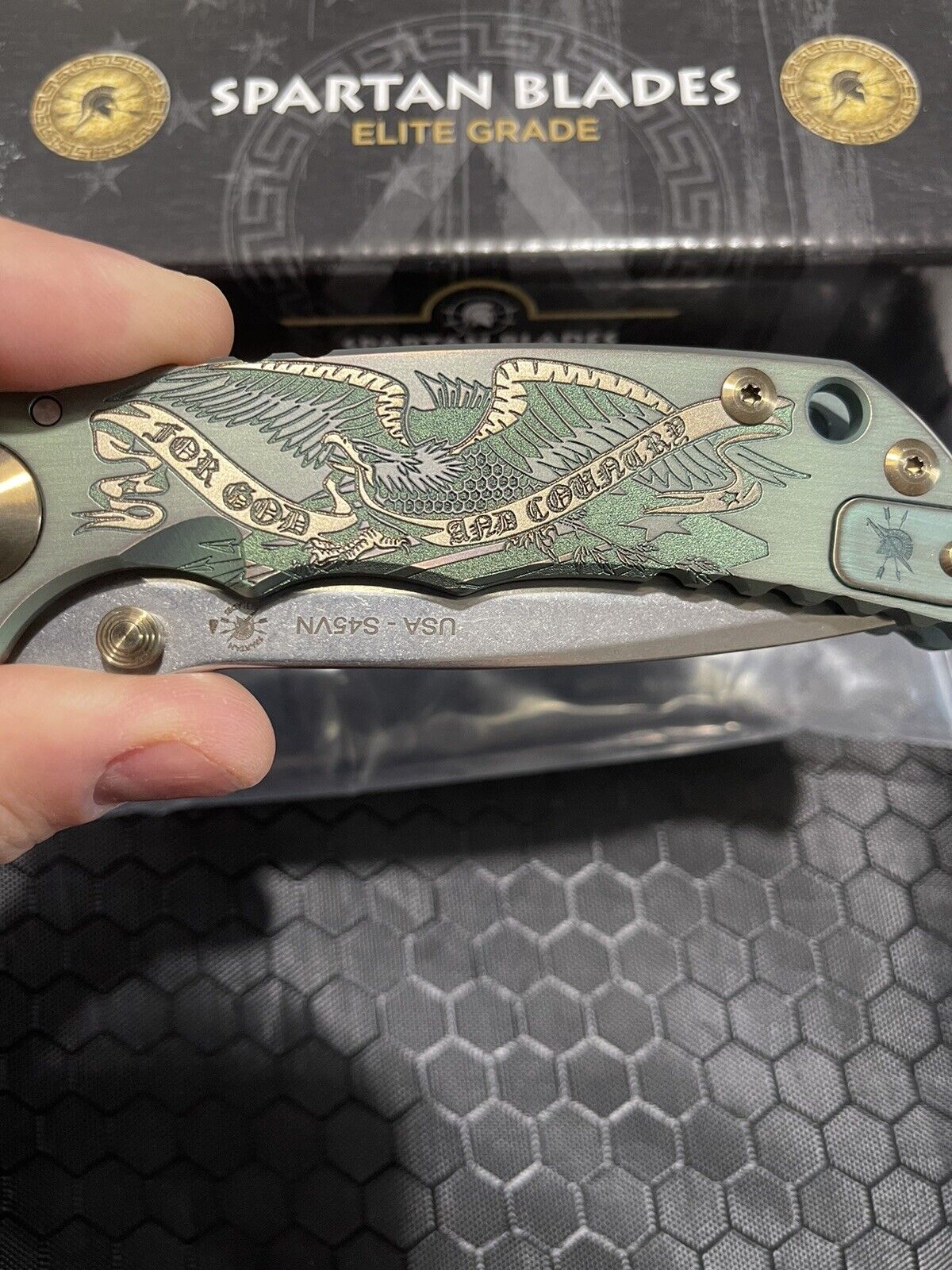 USA Made Spartan Blades Harsey - Titanium Scales (4")