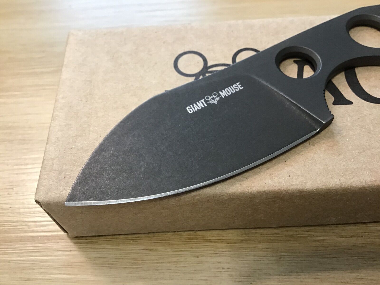 GiantMouse GMF1-P Knife with Leather Sheath, N690