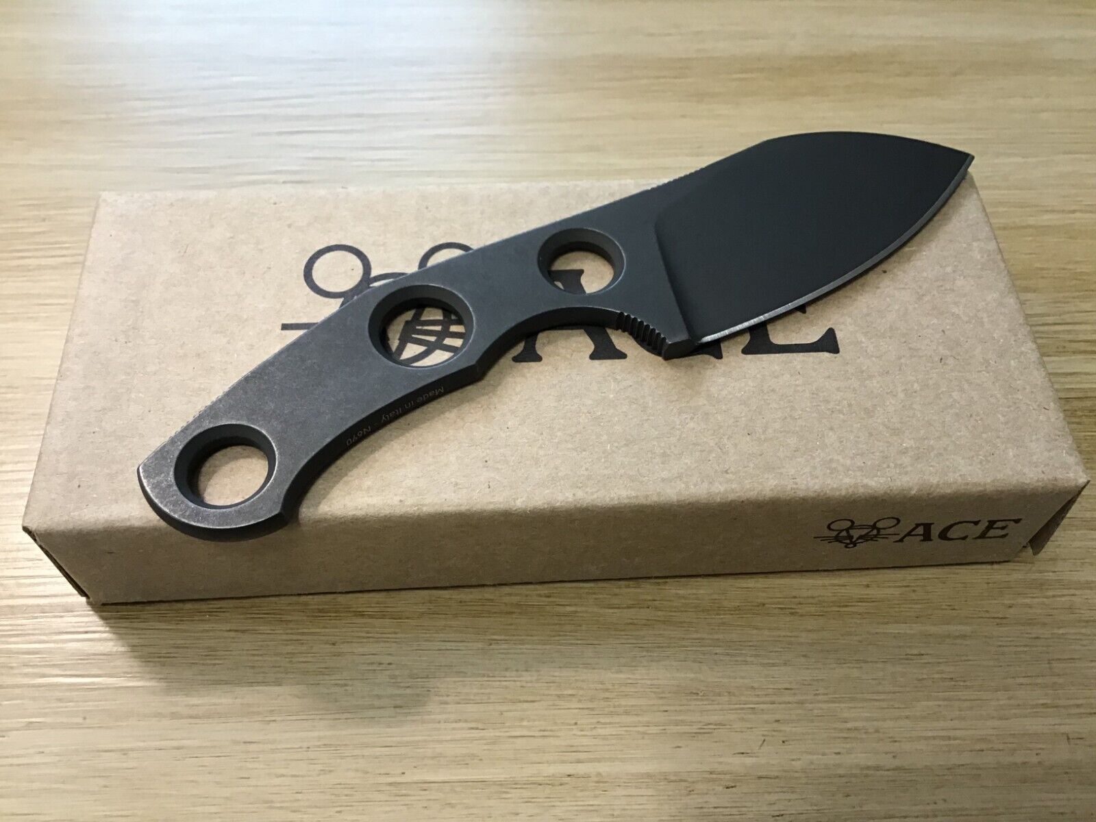 GiantMouse GMF1-P Knife with Leather Sheath, N690
