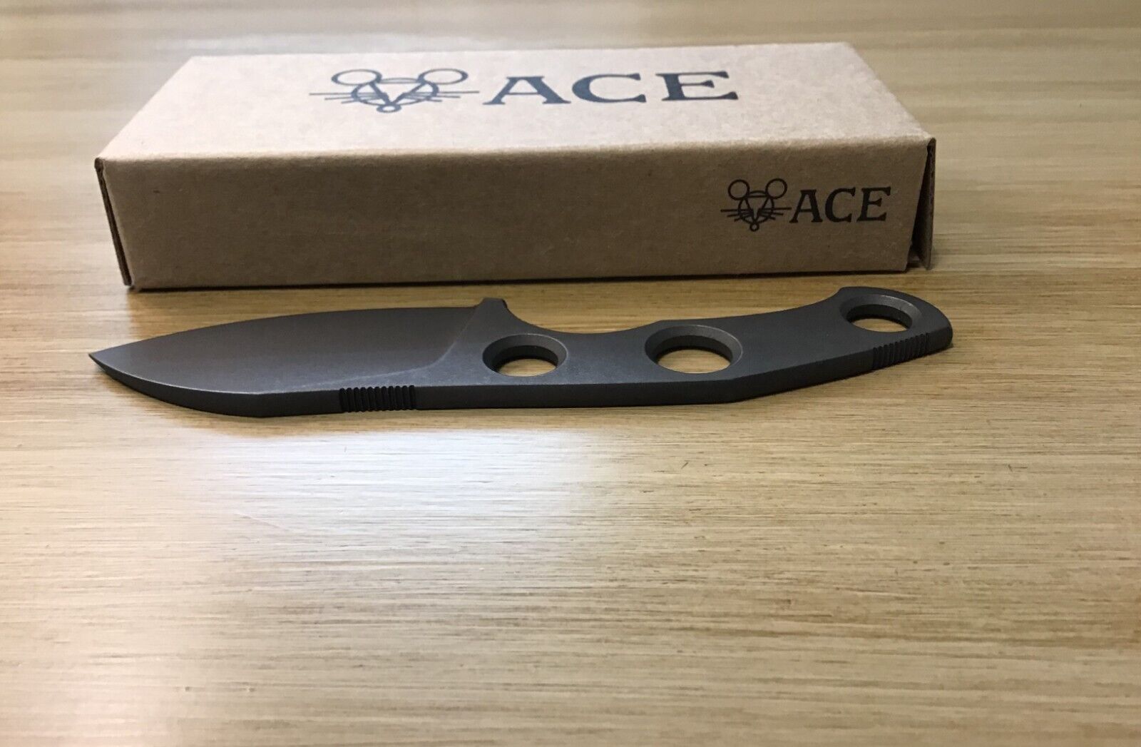 GiantMouse GMF1-P Knife with Leather Sheath, N690