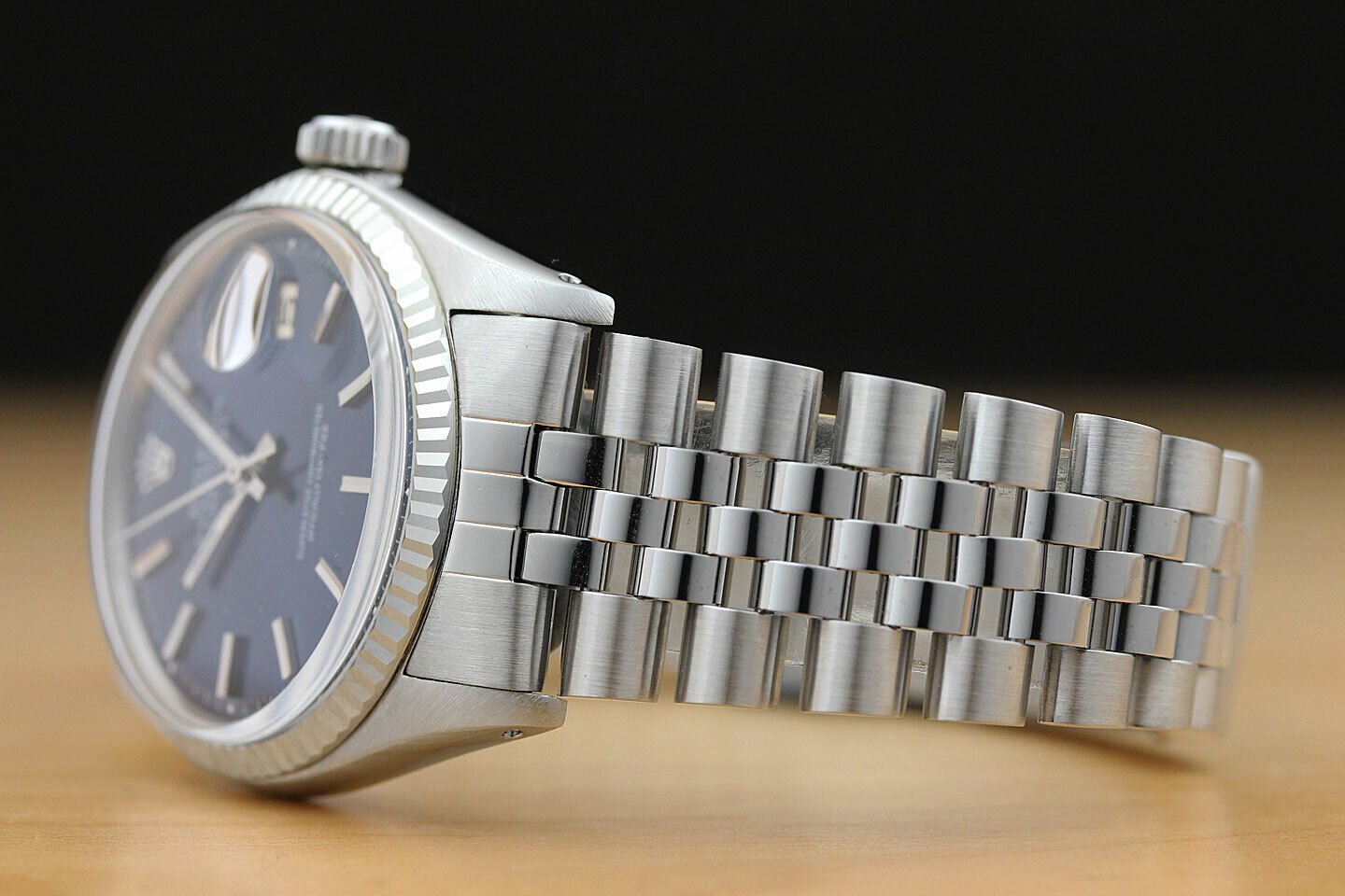 Rolex Men's Blue Dial Datejust Watch with Gold